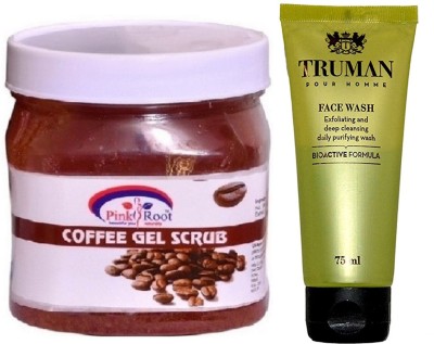 

Pink Root COFFEE GEL SCRUB 400GM WITH TRUMAN POUR HOMME FACE WASH 75ML(Set of 2)