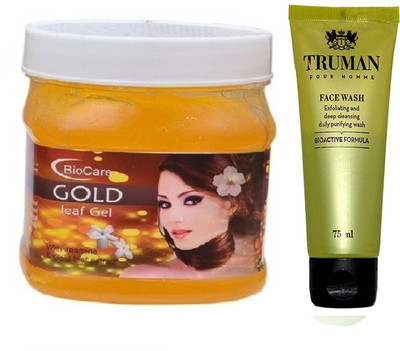 

Biocare GOLD GEL 500GM WITH TRUMAN POUR HOMME FACE WASH 75ML(Set of 2)
