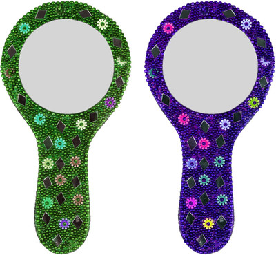 

Confidence Combo Of 2 Stylish Hand Mirror For Women And Girls For Home Travel Use