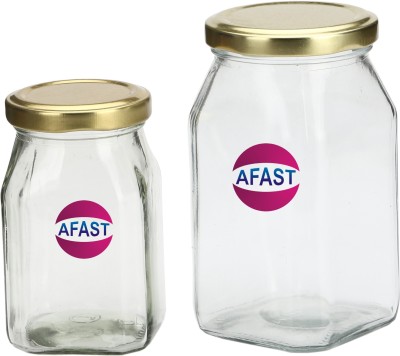 AFAST Glass Tea Coffee & Sugar Container  - 200 ml(Pack of 2, Clear)