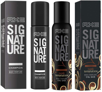 

AXE SIGNATURE CHAMPION + DARK Temptation Perfume Body Spray - For Men(244 ml, Pack of 2)