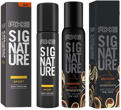 

AXE SIGNATURE SPORT + DARK Temptation Perfume Body Spray - For Men(244 ml, Pack of 2)