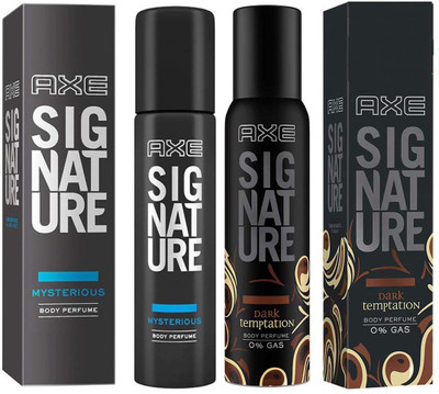 

AXE SIGNATURE MYSTERIOUS + DARK Temptation Perfume Body Spray - For Men(244 ml, Pack of 2)