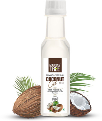 

Speaking tree Organic and Extra Virgin Coconut Oil 200 ml Coconut Oil Plastic Bottle(200 ml)