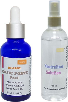 

REJSOL Kojic Forte Peel Glycolic 30% Lactic20% Kojic Acid 15% 30 ml with 100 ml Neutralizer(30 ml)