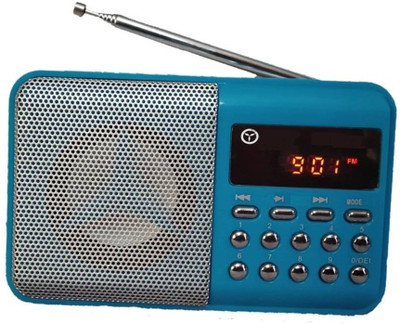 

CRETO BT- SM71 Compact Portable Fm Radio Support USB Pen-drive, Memory Card & Aux in FM Radio(Blue)