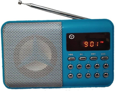 

CRETO BT- SM71 Compact Portable Fm/Radio Support USB, AUX & SD Card FM Radio(Blue)