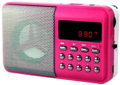 CRETO BT- SM71 Portable Digital Radio FM Support USB, AUX & SD Card FM Radio(Pink)