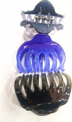 

Baba Fashions Multicolour Hair Clutch/Clip/Claw For Girls/Women, Set Of 3 Pics Hair Accessory Set(Multicolor)