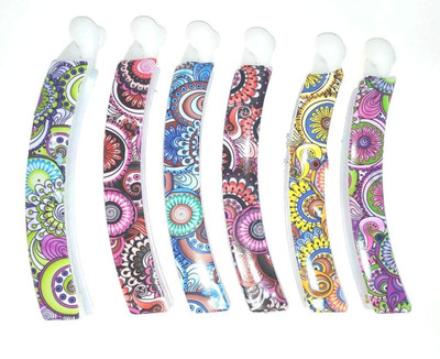

Baba Fashions Banana Clips Curved Shaped Printed Rainbow Colors, Medium Size - Pack Of 12 Hair Accessory Set(Multicolor)