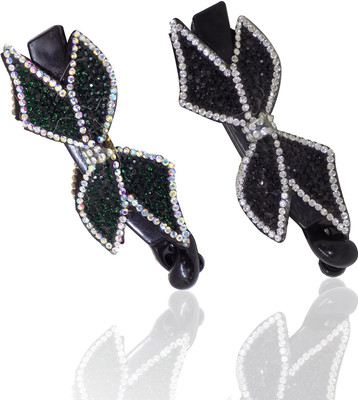 

Confidence arty Wear And Wedding Use Banana Comb Hair Clips Set of 2 Locking Clasp Hairclips For Girls Banana Clip(Multicolor)