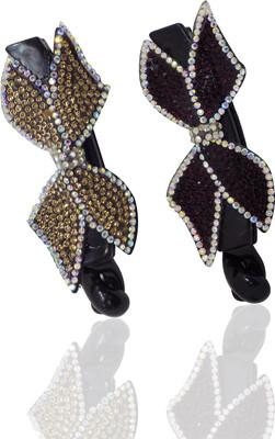 

Confidence New Banana Clip Suitable For All Kinds Of Occasion Easy To Use For Women And Girls Set Of 2 Banana Clip(Multicolor)