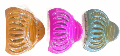 

Baba Fashions Multicolour Hair Clutch/Clip/Claw For Girls/Women, Set Of 3 Pics Hair Accessory Set(Multicolor)