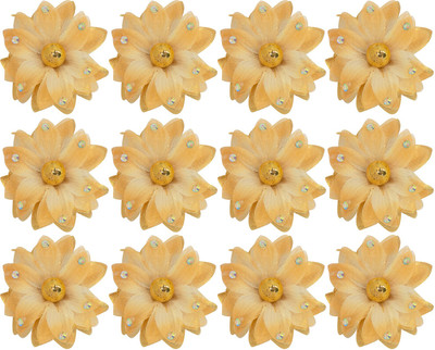 

Confidence Set Of 12 Flower Hair Clips Hair Accessories For Women And Girls Hair Clip(Yellow)