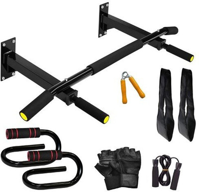 ARRUNS Combo19 -Chin Up Bar/Push Up Bar/Ab Strap and Fitness Accessory Gym & Fitness Kit