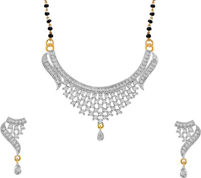 Thrillz Alloy Gold-plated White Jewellery Set(Pack of 1)