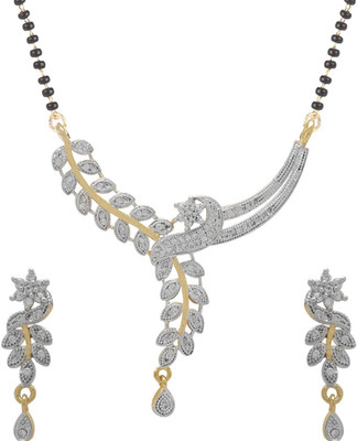 Thrillz Alloy Gold-plated White Jewellery Set(Pack of 1)