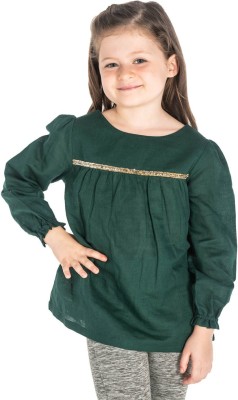 Cherry Crumble by Nitt Hyman Baby Girls Casual Cotton Blend Top(Green, Pack of 1)