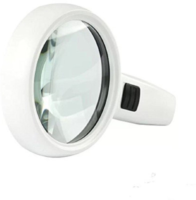 RHONNIUM ® Hand-held Magnifying Glass Double Lens, with 3 led Lamps 3X Reading Glass::Magniging Glass::Pocket Magnifier(Black, White)