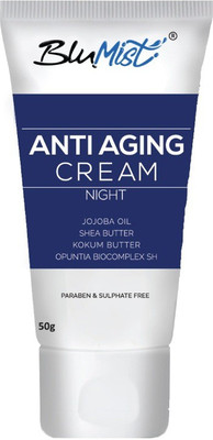 

blulife Blumist Anti-aging night cream with Jojoba oil, Shia Butter, Kokum Butter Paraben & Sulfate Free(50 ml)