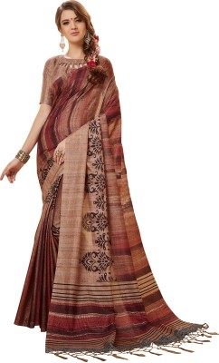 Ratnavati Printed Bollywood Jacquard, Art Silk Saree(Maroon)