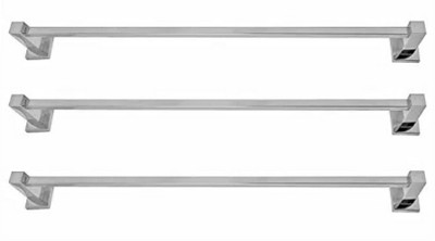 deeplax TOWEL ROD SQUARE SHAPE 18 INCHES (1.5FEET) SET OF 3 SILVER Towel Holder(White Metal, Stainless Steel)