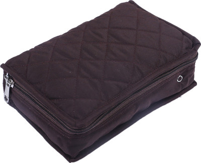 

Kuber Industries Cotton 1 Piece Jewellery kit (Brown) -CTKTC5909 3 Layered Quilted Vanity Box(Brown)