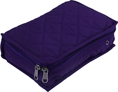 

Kuber Industries Cotton 1 Piece Jewellery kit (Purple) -CTKTC5907 3 Layered Quilted Vanity Box(Purple)