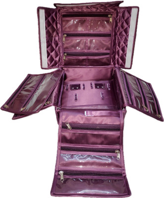 

Addyz superkit Necklace Bangle Locker Bindi Travel Kit Makeup Cosmetic Storage Jewellery Organizer Vanity Box(Purple)