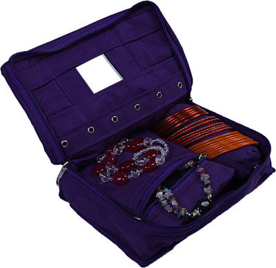 

Kuber Industries Cotton 1 Piece Jewellery kit (Purple) -CTKTC5908 3 Layered Quilted Vanity Box(Purple)