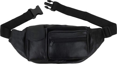 Style 98 Multipurpose Bag Black Pure Leather Stylish Waist/Multipurpose Bag(Black)