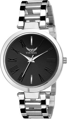 VIKINGS VK-LR-048-BLK-CHN 3 D GLASS Analog Watch  - For Women