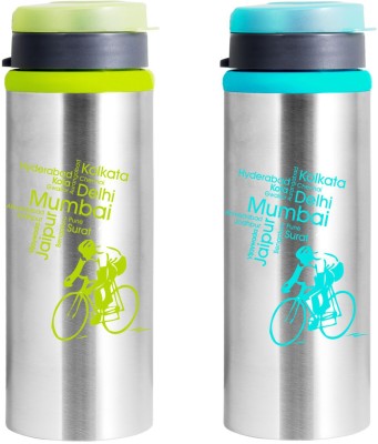 NanoNine Sprint 750 ml Water Bottles(Set of 2, Green, Blue)