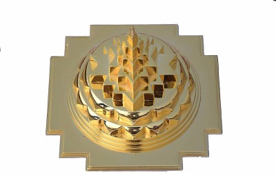 RUDRA DIVINE Gold Plated Maha Meru Shree Yantra | Made With Sudh Ashtdhatu 8x8 inch Brass Yantra(Pack of 1)