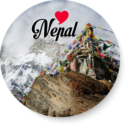 PEACOCKRIDE Love Nepal I Nepal Diaries I Fridge Magnet Pack of 1(Multicolor)