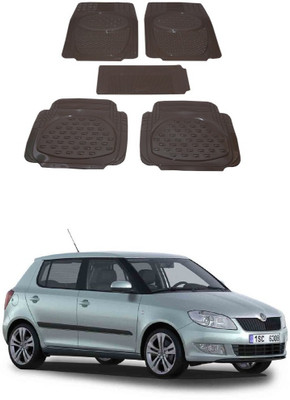 Autoxygen Rubber Standard Mat For  Skoda Fabia(Beige)