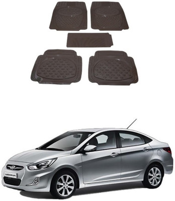 Autoxygen Rubber Standard Mat For  Hyundai Verna(Beige)