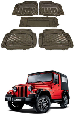 Autoxygen Rubber Standard Mat For  Mahindra Thar(Brown)