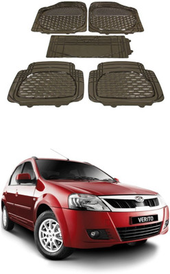 Autoxygen Rubber Standard Mat For  Mahindra Verito(Brown)