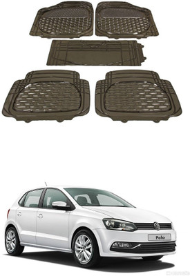 Autoxygen Rubber Standard Mat For  Volkswagen Polo(Brown)