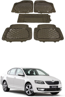 Autoxygen Rubber Standard Mat For  Skoda Octavia(Brown)