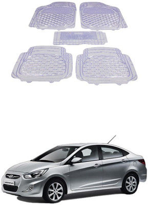 Autoxygen Rubber Standard Mat For  Hyundai Verna(White)