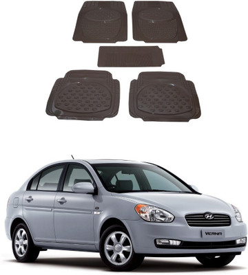 Autoxygen Rubber Standard Mat For  Hyundai Verna(Beige)