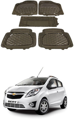 Autoxygen Rubber Standard Mat For  Chevrolet Beat(Brown)