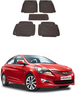 Autoxygen Rubber Standard Mat For  Hyundai Verna(Beige)