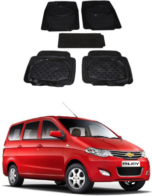Autoxygen Rubber Standard Mat For  Chevrolet Enjoy(Black)