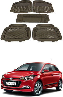 Autoxygen Rubber Standard Mat For  Hyundai i20(Brown)