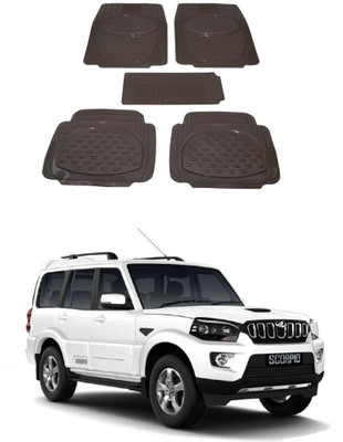 Autoxygen Rubber Standard Mat For  Mahindra New Scorpio(Beige)