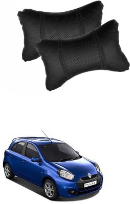 AutoKraftZ Black Leatherite Car Pillow Cushion for Renault(Rectangular, Pack of 2)