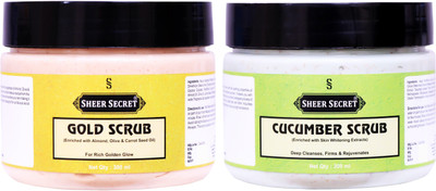 Sheer Secret Gold Scrub 300ml and Cucumber Scrub 300ml(2 Items in the set)